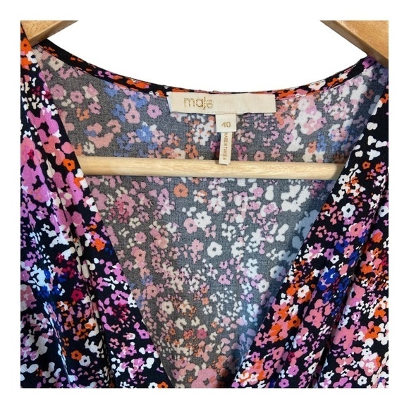 Maje Rayemi Floral-Print Woven Midi Dress NWOT - Picture 7 of 12